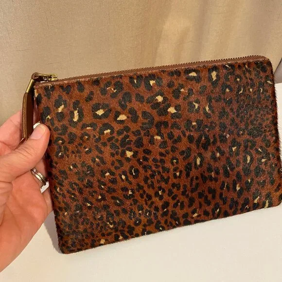 Madewell Animal Print Leather Clutch s-l400.jpg main image 3